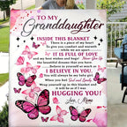 Soft Cozy Flannel Blanket - Butterfly Printed - A Perfect Holiday Gift for Granddaughter From Grandma!