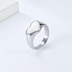 Unisex Style Titanium Steel Heart Shaped Love Ring Pi-Mart