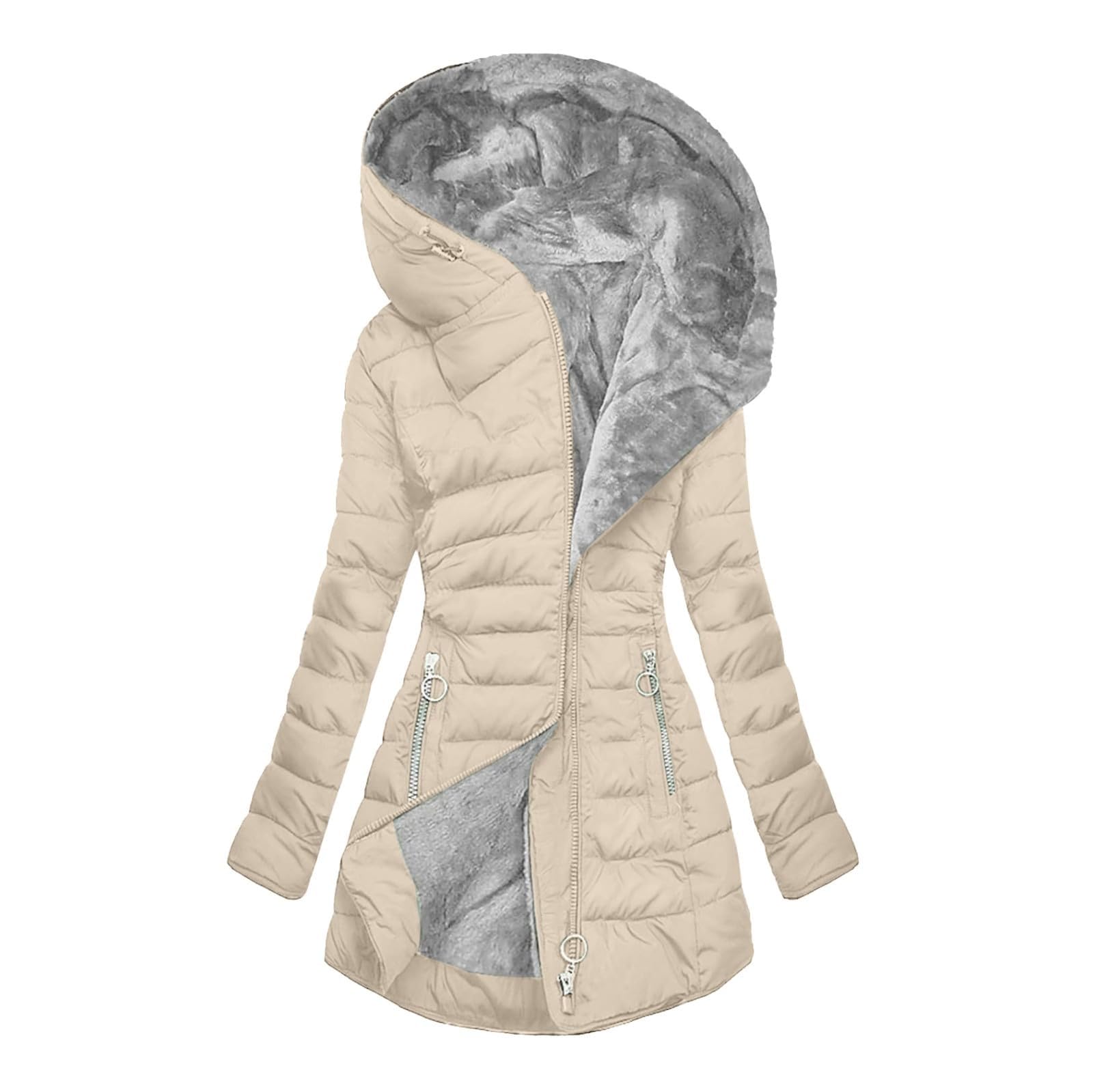 Hooded long-sleeved warm and velvet cotton jacket Pi-Mart