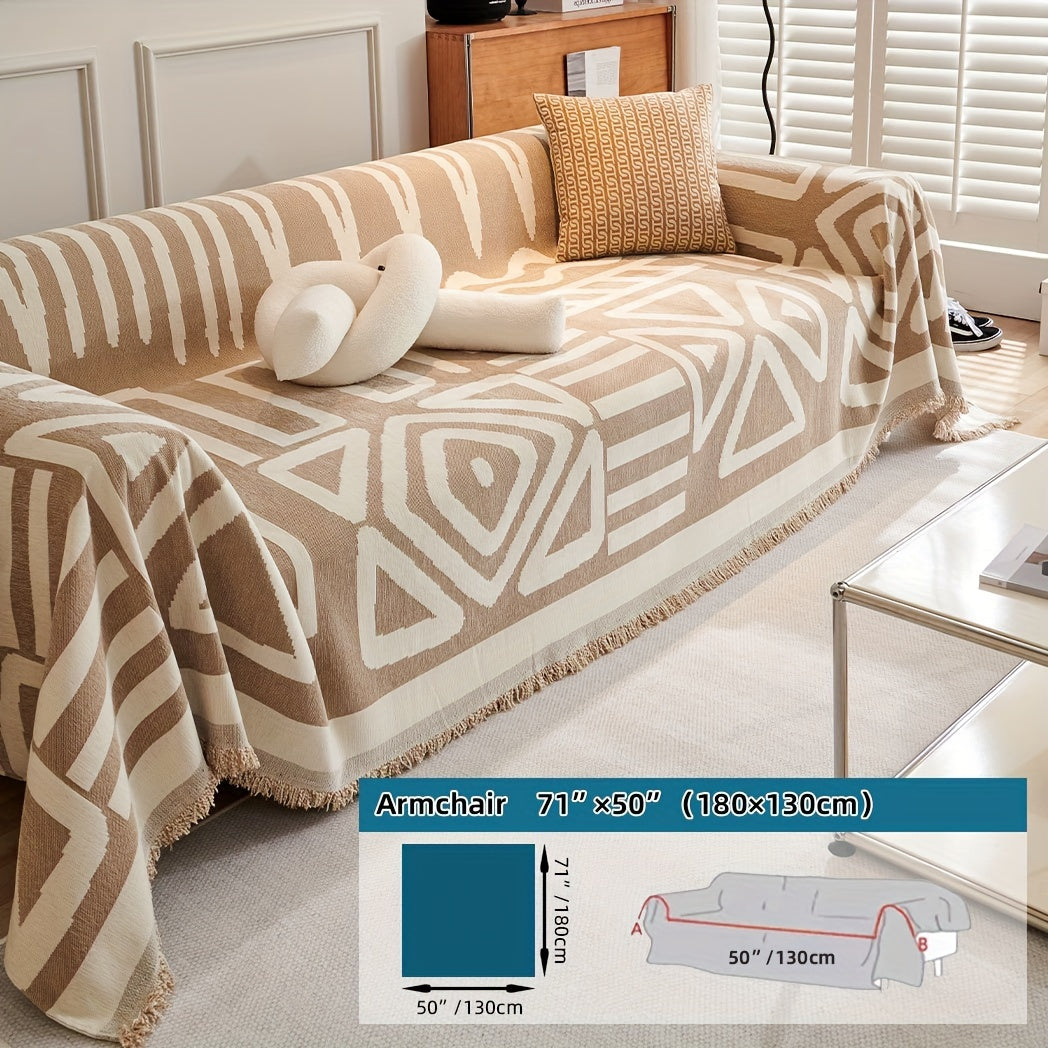 1pc Boho Style Sofa Cover, Anti Pet Scratch Couch Cover, Y Non-Slip Sofa Slipcover Furniture Protector, for Bedroom Living Room Home Decor Couch Cover Blanket Sofa Cover Blanket Sofa Throw Blanket