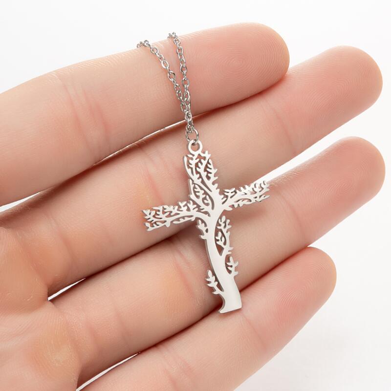 Tree Of Life Necklace Ladies Cross Clavicle Chain Jewelry Pi-Mart