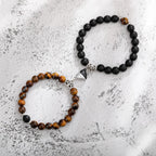 Natural Stone Beads Couple Magnetic Bracelets Pi-Mart