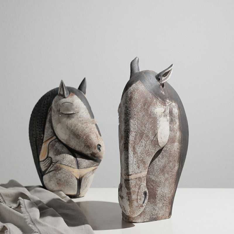 Sculpture Hand Drawn Horse Head Ornaments Lootquake LLC