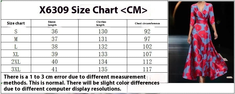 Cross V-neck 34 Sleeve Length Dress Pi-Mart