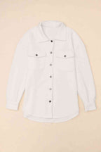 Cloudy Blue Snap-Front Collared Jacket with Pockets Lightweight and Versatile Jacket