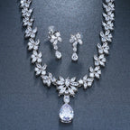 Exquisite Zircon Necklace Earring Set Pi-Mart