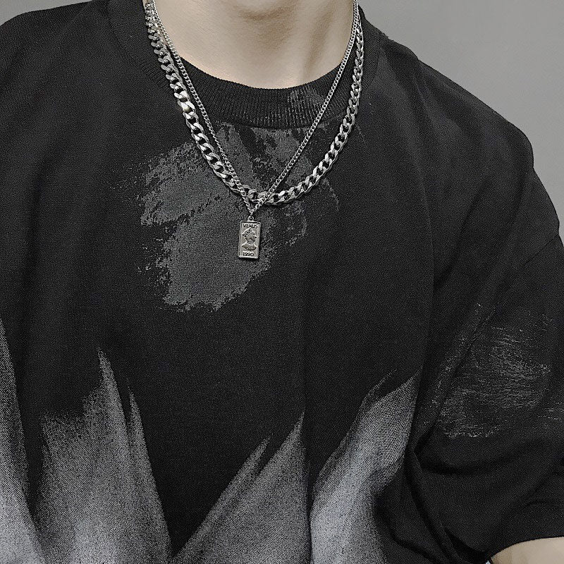 Double Layer Cuban Chain Necklace Pi-Mart