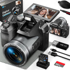NBD 64MP Digital Camera for Photography, 5K Vlogging Camera for YouTube with 3" Flip Screen, 16X Digital Zoom, Autofocus, 2 Batteries, 32GB TF Card(S205, Black) Lootquake LLC
