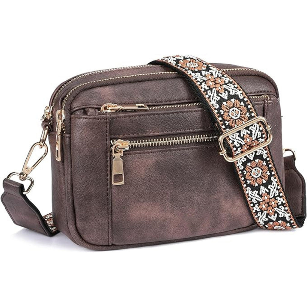 Small Crossbody Purse for Women Triple Zip, Color Matching Multifunctional Zipper Crossbody Bag, Small Square Bag PU Shoulder Bag, - SJB-DIAMOND ELITES