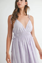 Eyelet Lace Maxi Dress With Side Strap Details – Elegant Fluttering Eyelet Lace Maxi Dress, Modern Side Strap Design, Formal Summer Maxi Dress, Sophisticated Event Dress