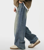 Men's Worn Looking Washed-out Loose Straight All-matching Jeans Lootquake LLC
