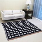 1pc Bohemian Knitted Halloween White Skull Printed Tassel Blanket, Suitable For Leisure Picnic Outdoor Camping Lootquake LLC