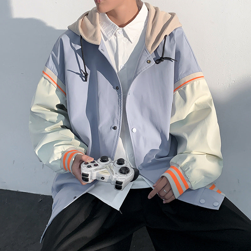 Multi Panel Bomber Hooded Oversize Boy Jacket Pi-Mart