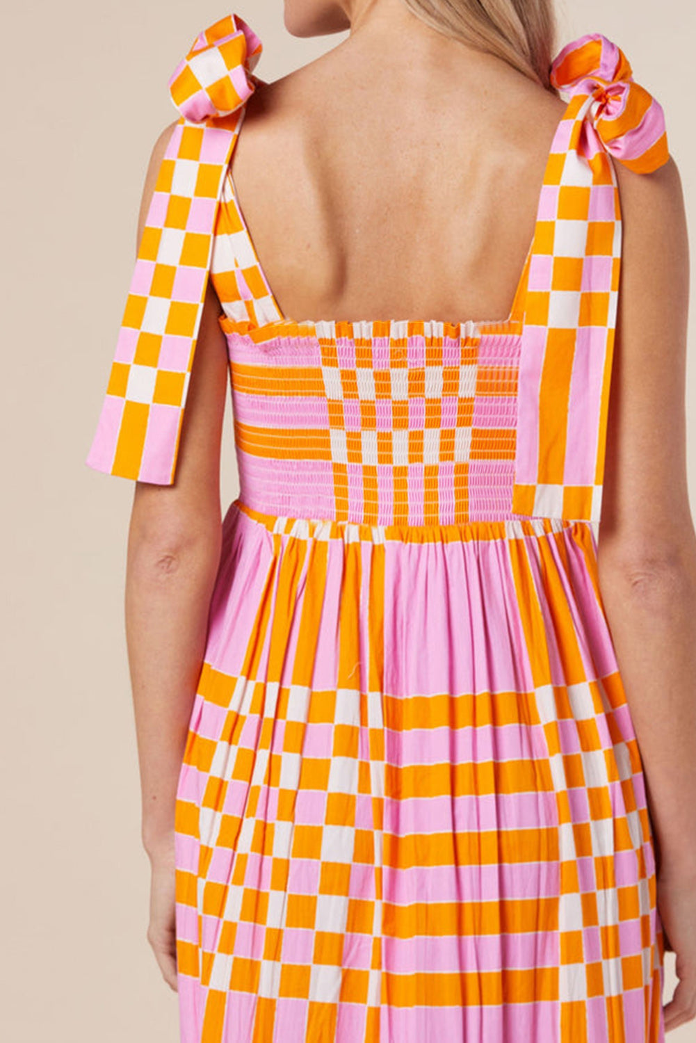 Girls Charming Color Block Tie Shoulder Dress Elegant & Playful Summer Style Stevvex