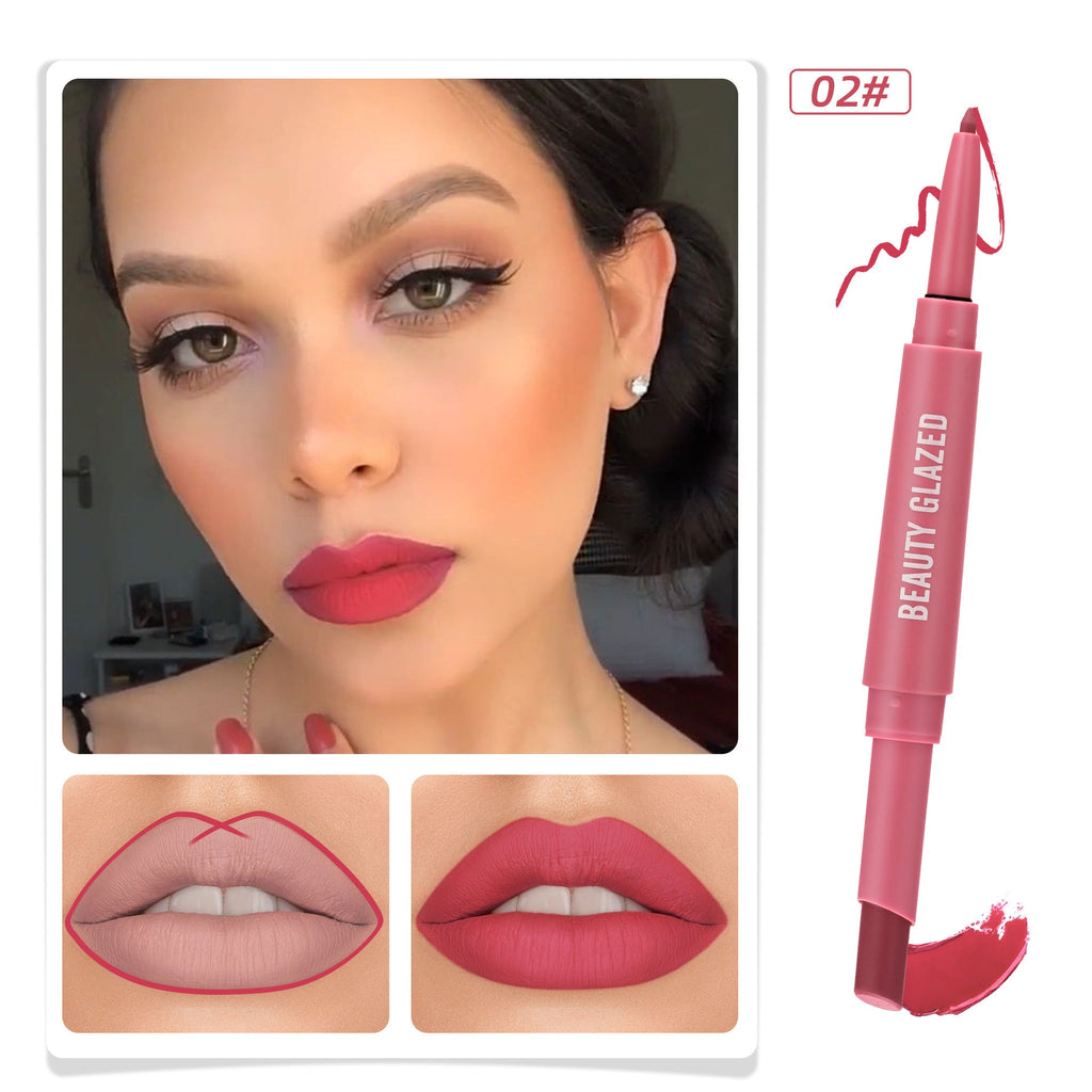 Double-headed Matte No Stain On Cup Lipstick Lip Liner Pi-Mart