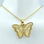 Crystal Glass Butterfly Necklace Pi-Mart