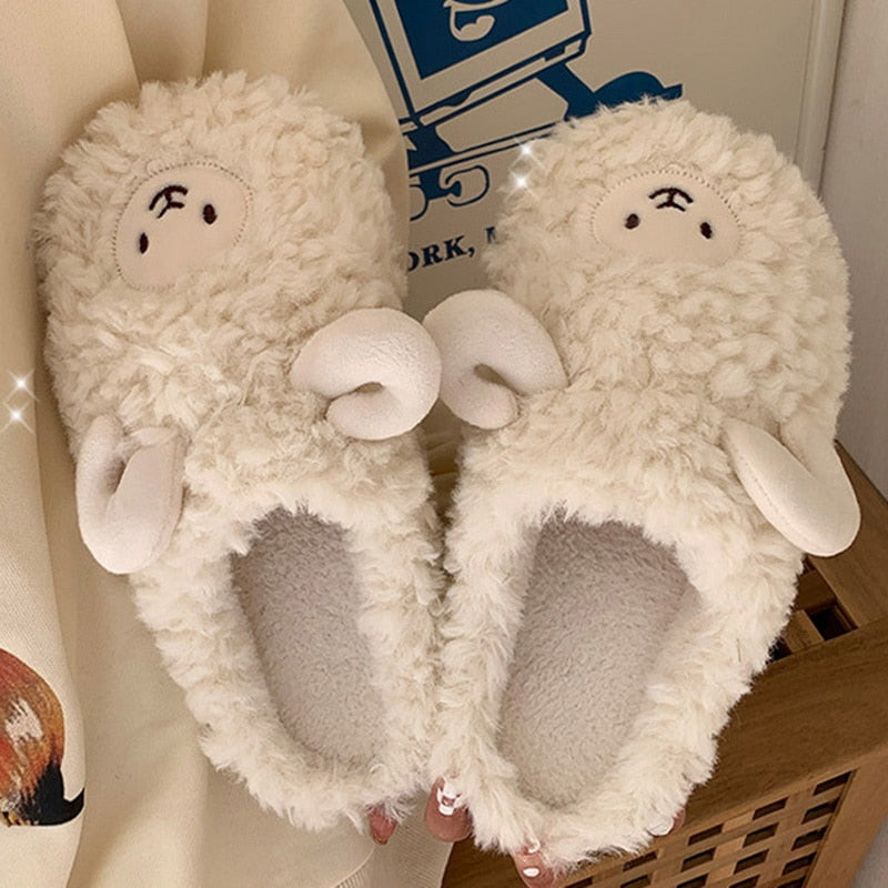Plush Bedroom Cotton Fluffy Slippers Pi-Mart