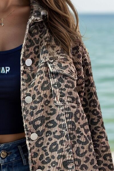 Lightweight Leopard Button Down Long Sleeve Jacket Bold & Trendy Luxury Print Outerwear Stevvex