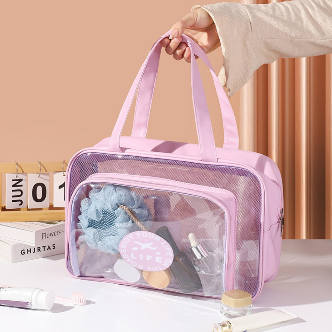 Large Capacity Transparent Wash Bag, Swimming Fitness Bath Bag, Cosmetics Storage Bag, Wet and Dry Separation Hand Shoulder Travel Bag for College Dorm Camp GymTransparent Cosmetic Bag, - SJB-DIAMOND ELITES