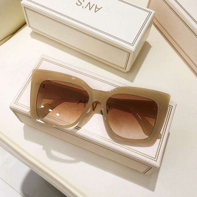 Rectangle Big Frame Cat Eye Sunglasses - SJB-DIAMOND ELITES