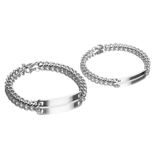Stainless Steel Couple Bracelet Pi-Mart