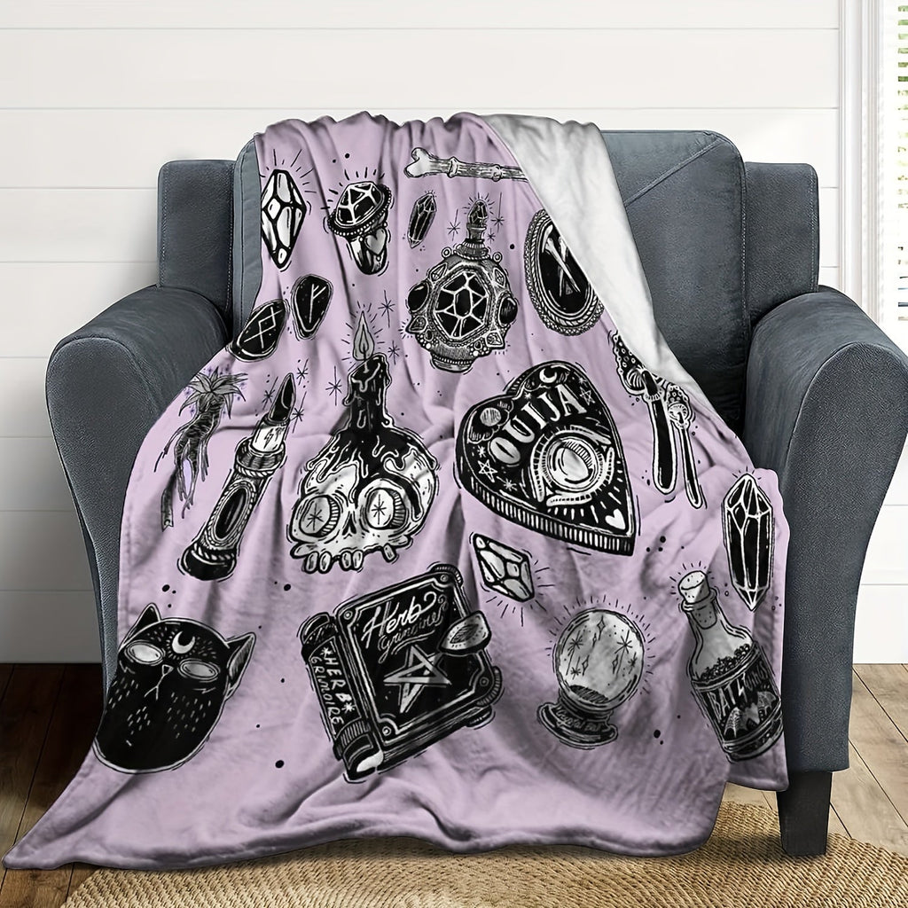 1pc Witch Gothic Blanket Lightweight Flannel Lootquake LLC