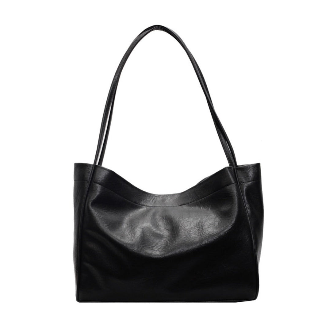 Women's soft leather tote bag, large capacity tote bag, hand bag shoulder, armpit bag class commute - SJB-DIAMOND ELITES