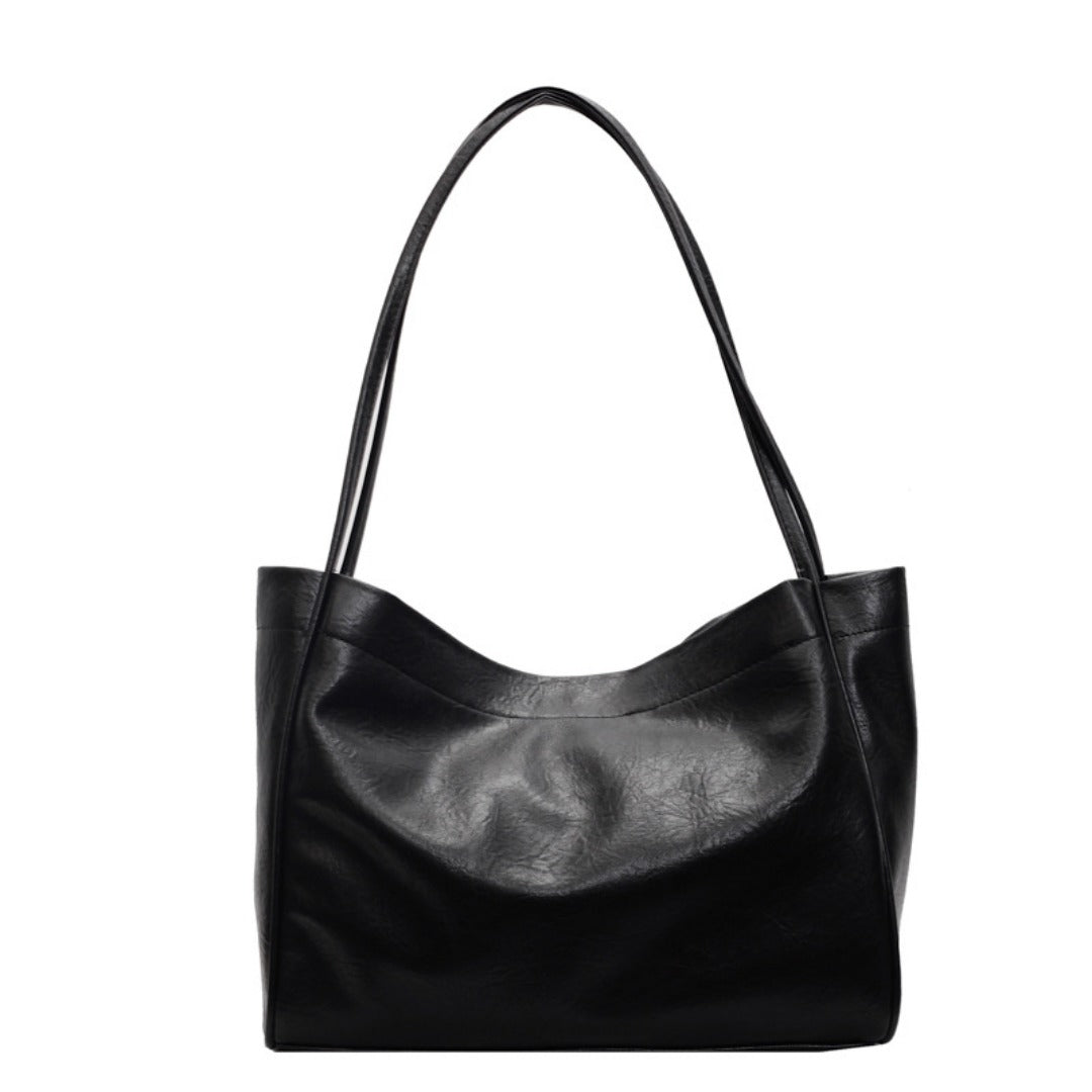 Women's soft leather tote bag, large capacity tote bag, hand bag shoulder, armpit bag class commute - SJB-DIAMOND ELITES