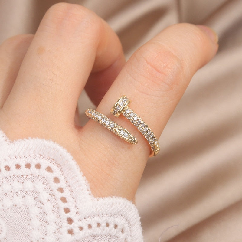 Classic Korean Style Copper Zircon Ring Pi-Mart
