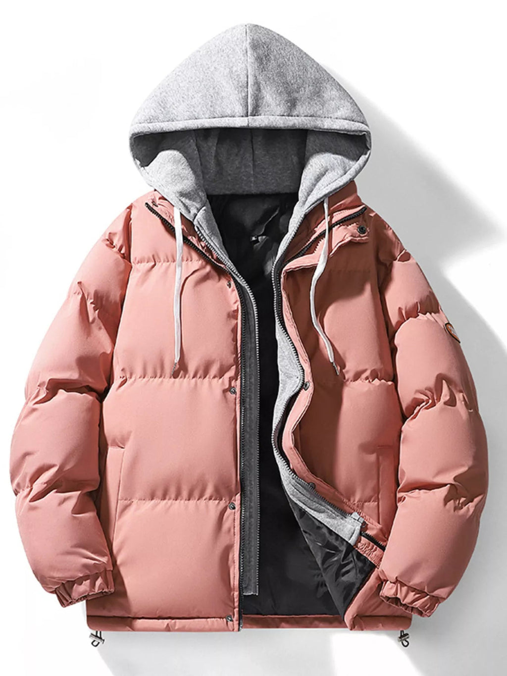 Men's Plus Size Hooded Padded Puffer Jacket THRIXINE
