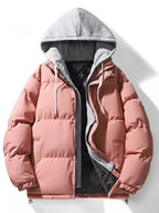 Men's Plus Size Hooded Padded Puffer Jacket THRIXINE