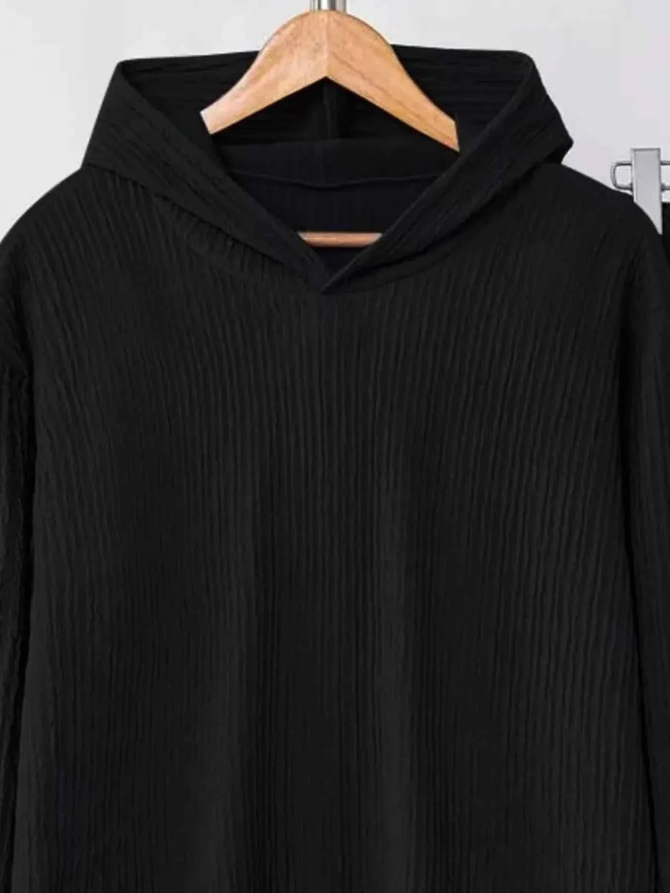 Textured Long Sleeve Hoodie and Pants Set THRIXINE