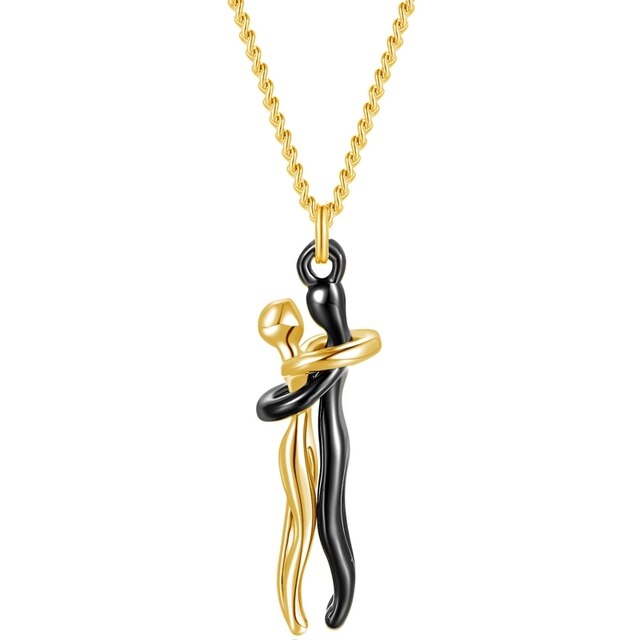 Couple Hugging Pendant Necklace Pi-Mart