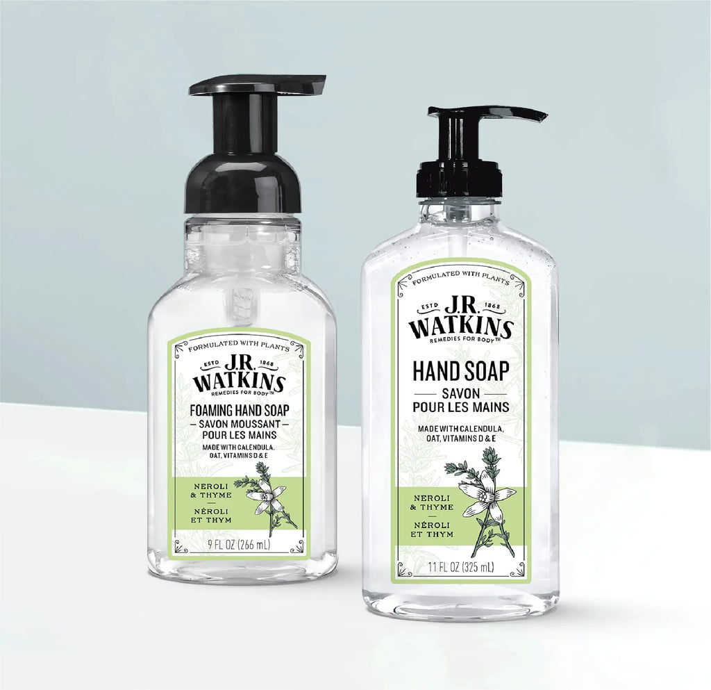 J.R. Watkins Liquid Hand Soap With Dispenser, Moisturizing Hand Soap, Alcohol-Free Hand Wash, Cruelty-Free, USA Made Liquid Soap For Bathroom and Kitchen, Neroli & Thyme, 11 Fl Oz, 3 Pack 11 Fl Oz (Pack of 3) Pi-Mart