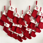 1pc Knitted Christmas Socks Stocking Gift Bag - Embroidered Alphabet, Candy Design, Scene Decor, Room Decor, Home Decor, Holiday Party Decor, Festive Gift Idea for Family and Friends Lootquake LLC