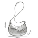 Design Stylish Retro Small Crossbody Bag - Versatile Punk Crescent Bag for Everyday Use