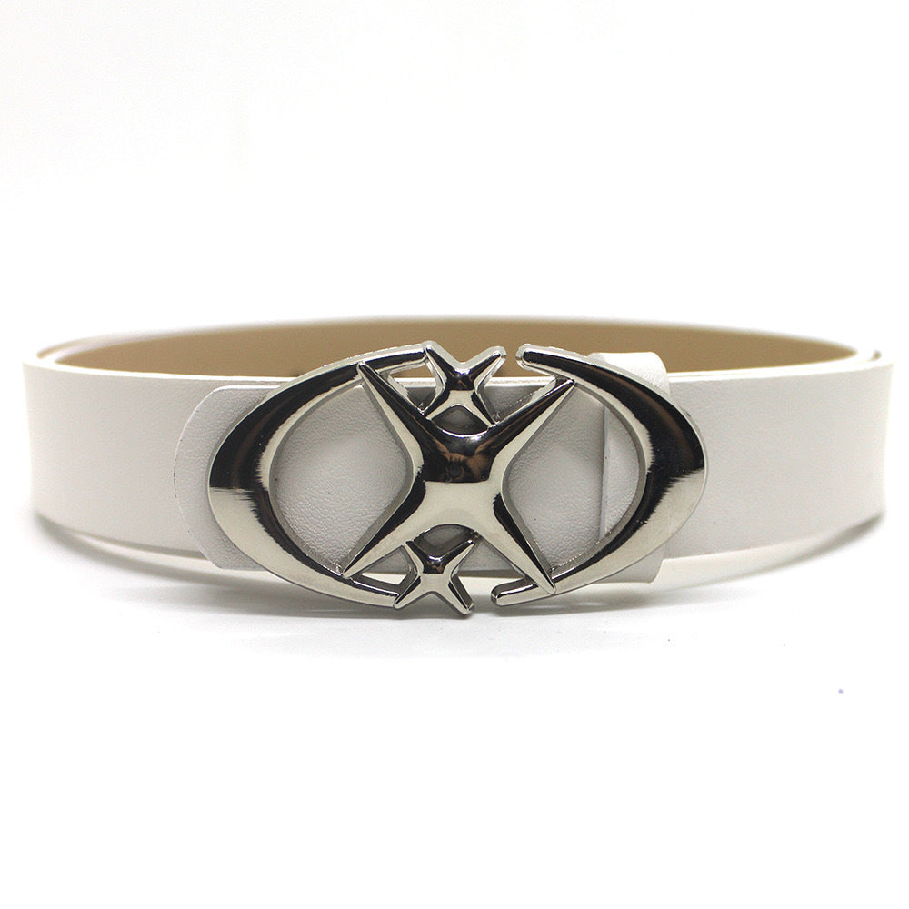 Fashion Wild Original Design Double Crescent Moon Cross Star Buckle Belt Pi-Mart