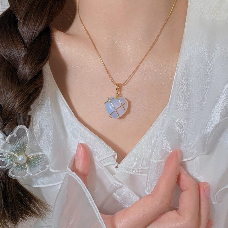 Fashion Moonstone Necklace For Cartoon Princess Love Girl Necklace Novelty Jewelry Pi-Mart
