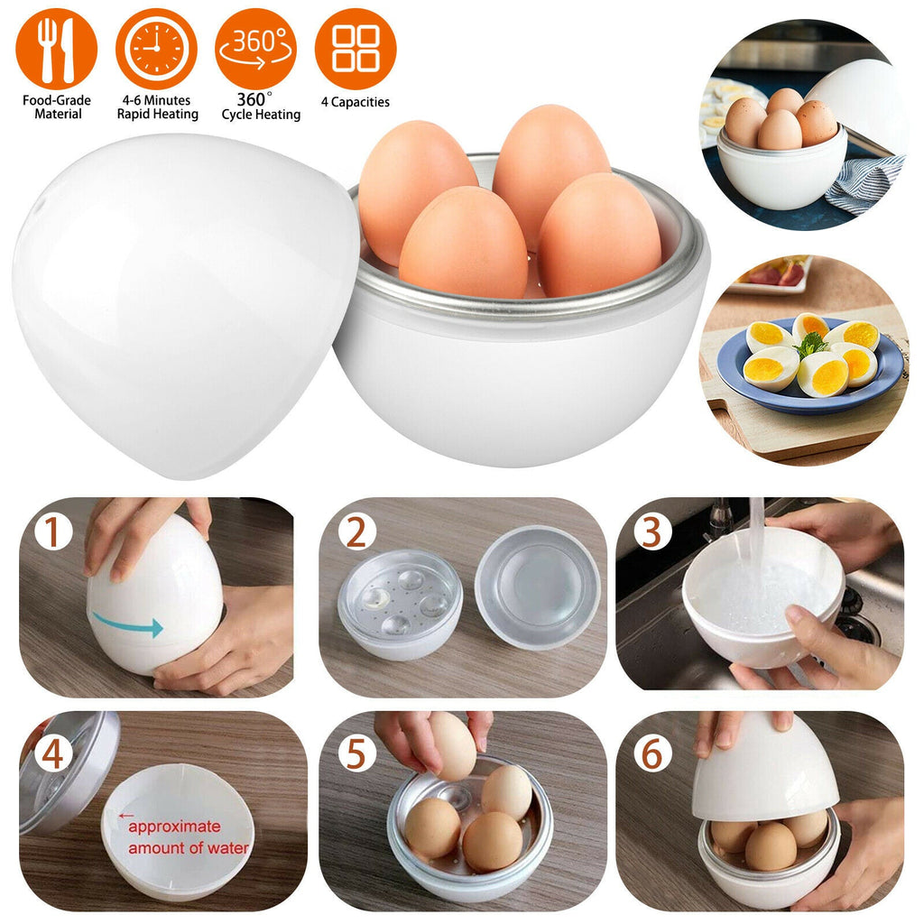 Microwave Egg Steamer Boiler Cooker Easy Quick 5 Minutes Hard Or Soft Boiled Kitchen Cooking Tools Pi-Mart