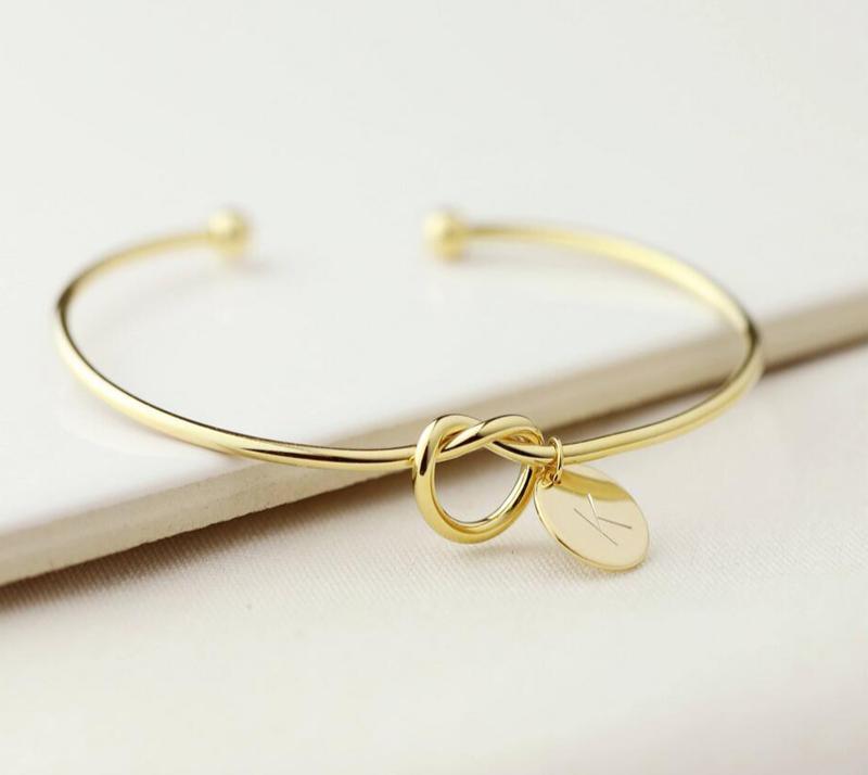 Personalize Knot Initial Bracelets Bangles A-Z 26 Letters Initial Charm Bracelet Love Bangles for Women Luxury Jewelry For Women - SJB-DIAMOND ELITES