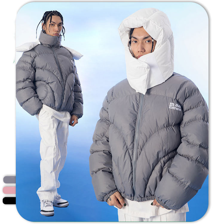 Men's Hooded Hand-stuffed Cotton Coat Bread Jacket