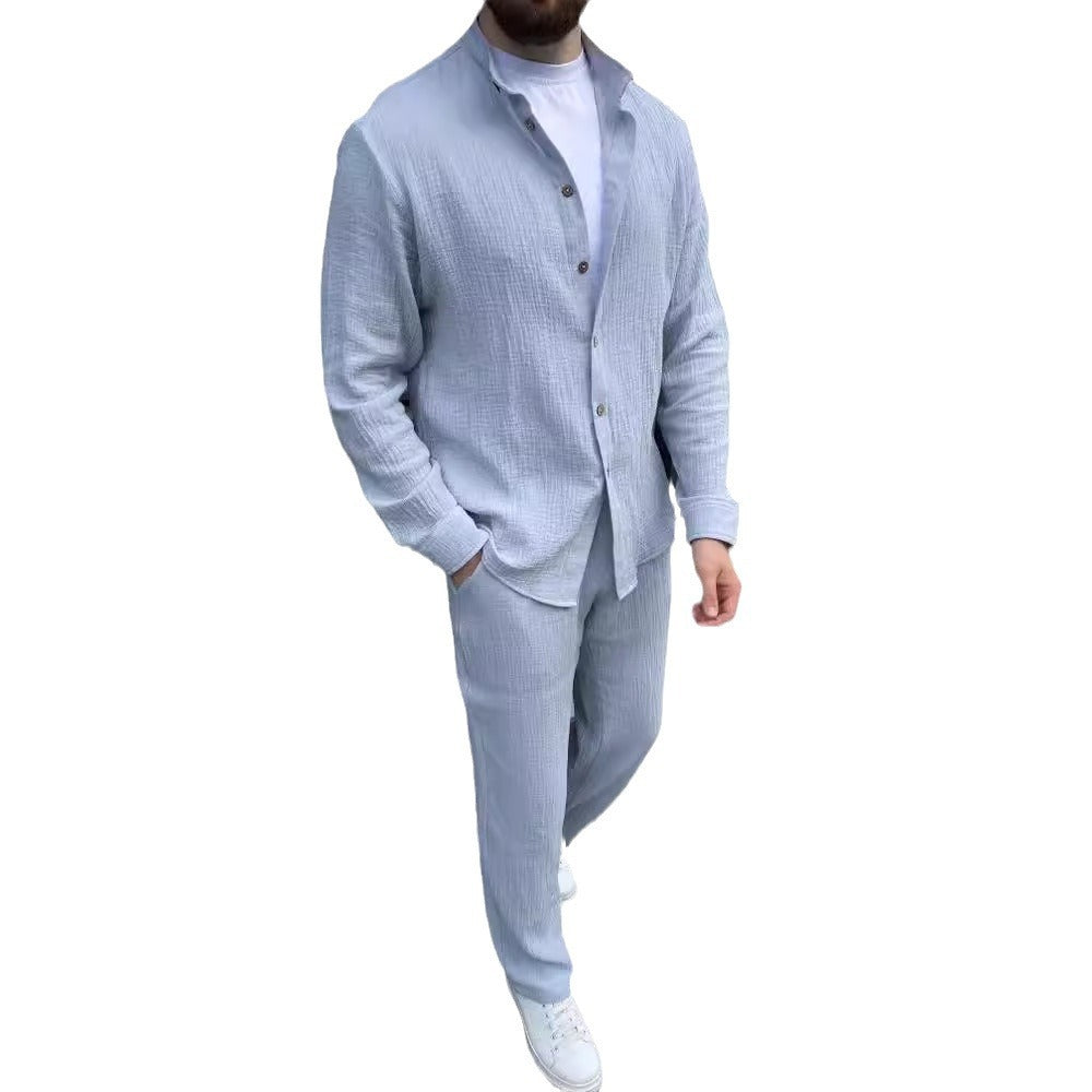 Cotton Men Suit Fashion Comfortable Top Pants Lootquake LLC