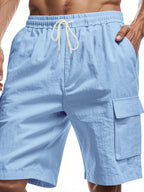 Men's Full Size Drawstring Shorts with Cargo Pockets Plus Size