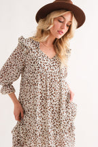 Leopard Ruffle Hem Woven Mini Dress For Women – Leopard Print Dress, Flattering Ruffle Hem Dress, Playful Mini Dress, Animal Print Dress, Chic Leopard Dress