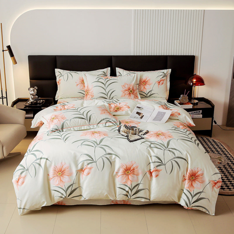 Cotton Plus Size Quilt Cover Sheet Set Of Four Pi-Mart