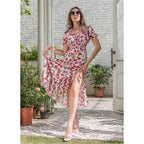 Women's Fashion Simple Print Swing Dress Pi-Mart