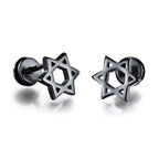 Small Black Punk Stud Earrings Pi-Mart