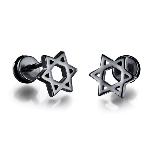 Small Black Punk Stud Earrings Pi-Mart