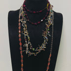Handmade Premium Crystal Necklace |  Artisan Woven Jewelry with Alloy Accents  | Elegant Sparkling Statement Necklace for Women (MAC344)