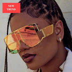 Luxury Modern NEW Fashion Square  Oversized and Big Frame Woman and Ladies SunglasseBrand Metal Rivet Trend Unique Female Eyewear Wth UV 400 Protection - SJB-DIAMOND ELITES